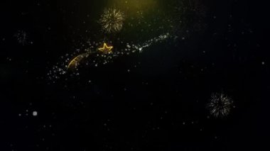 Altın Parçacıklar Havai Fişek Ekranda Eid Milad-un-Nabi Metin İstek.