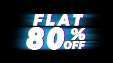 Düz Yüzde 80 Kapalı Metin Vintage Glitch Etkisi Promosyon .