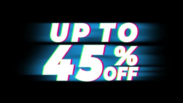 Hasta 45 por ciento fuera de texto Vintage Glitch Efecto Promoción  . — Vídeos de Stock