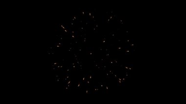 Soyut Gerçekçi Havai Fişek gösterisi patlamalar akşam gökyüzünde.