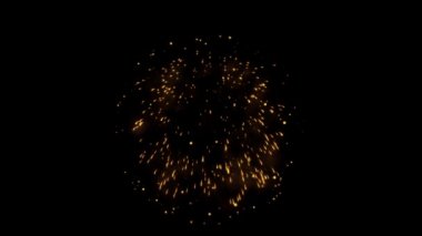 Havai fişek patlama parıltı Izole altın renkli gece yangın, güzel patlama