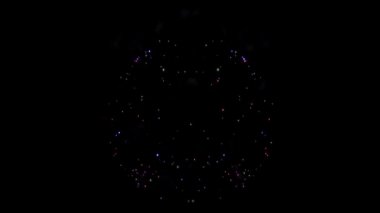 Soyut Gerçekçi Havai Fişek gösterisi patlamalar akşam gökyüzünde.