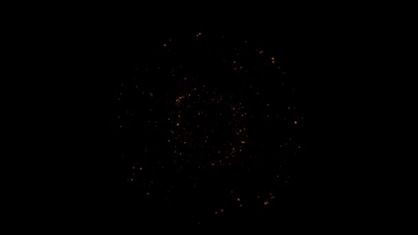 Firecracker esplosione particelle fuoco d'artificio Visualizza sfondo . — Video Stock