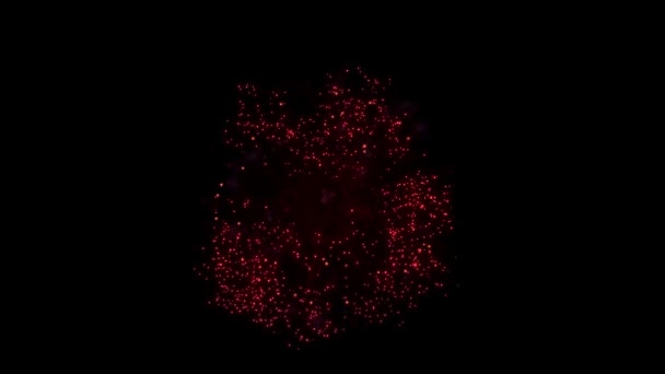 Firecracker esplosione particelle fuoco d'artificio Visualizza sfondo . — Video Stock