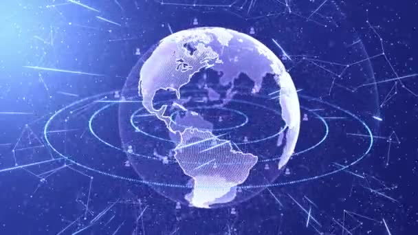 Глобус Земля голограма HUD цикл обертання Анімація — стокове відео