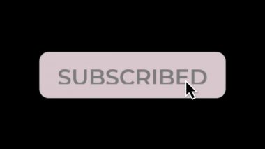 Youtube için bir abonelik, beğeni ve bildirim düğmesi animasyonu. Alfa Kanalı