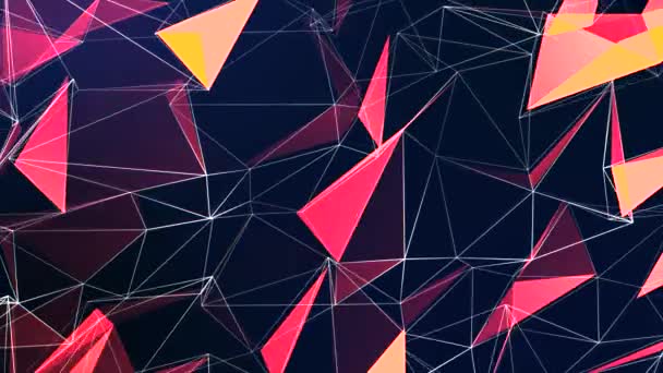Kleurrijke laag poly Gekleurde driehoeken gradiënt lus achtergrond textuur Polygonaal. — Stockvideo