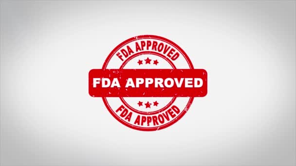 Fda Godkänd signerad stämpling Text Trä Stämpel Animation. — Stockvideo