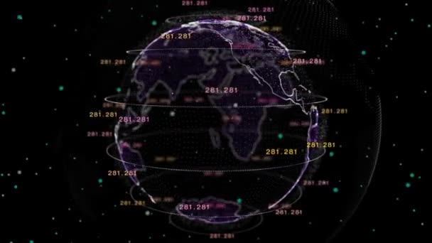 Points abstraits et triangles HUD Globe Terre connecté plexus Boucle Animation Avec Alpha. — Video