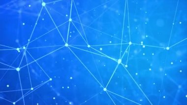 Karanlık Döngü Arkaplanı Üzerinde 3B Özet Ağ Bağlantıları ve Noktalar Hazırlanıyor.