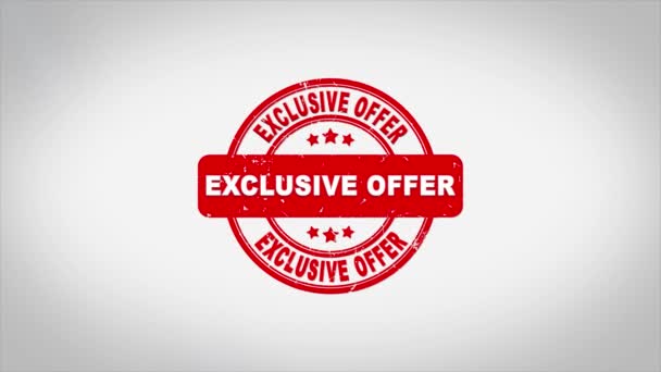 Exclusive Offer Signed Stamping Text Wooden Stamp Animation. — Stock Video