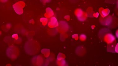 Soyut Güzel Uçan Daire Bokeh ve Kırmızı Döngü Arkaplan Canlandırması üzerindeki ışık ışını.