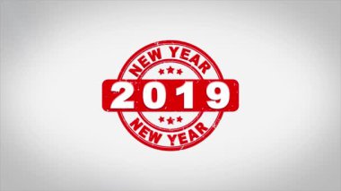Mutlu yıllar 2019 İmza Metin Mühürleme Mühür Mühürleme Animasyonu.