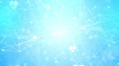 Çizgi ve noktaları birleştiren soyut geometrik altıgenler bilim ağı 4K döngüsü