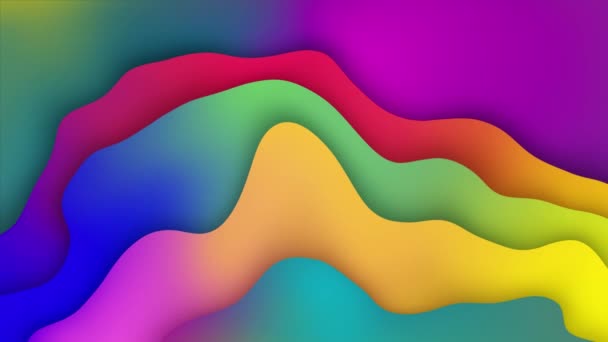 4k filas de animación 3D de rayas de colores ondulación onda gradiente bucle de animación. — Vídeos de Stock