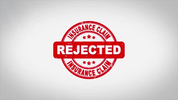 Versicherungsanspruch abgelehnt Unterschriebener Stempeltext Animation. — Stockvideo