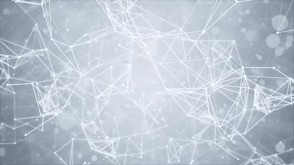 Abstract particle Loop background. Mess network. Nodes connected — Stock Video