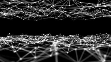 Çizgiler ve noktalar birleştiriliyor. Büyük veri görselleştirme döngüsü arkaplanı.