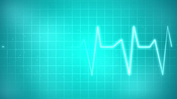 Gráfico do monitor de batimento cardíaco Monitor de linha EKG Loop Background 4K. — Vídeo de Stock