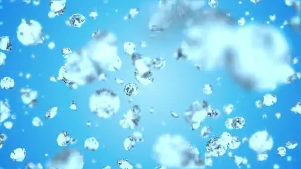 Pantalla verde de animación de fondo de bucle de refracción de partículas de diamante azul. — Vídeos de Stock