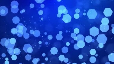 Alan derinliği ve bokeh bilim kurgu döngüsüne sahip soyut Parlayan Mavi parçacıklar