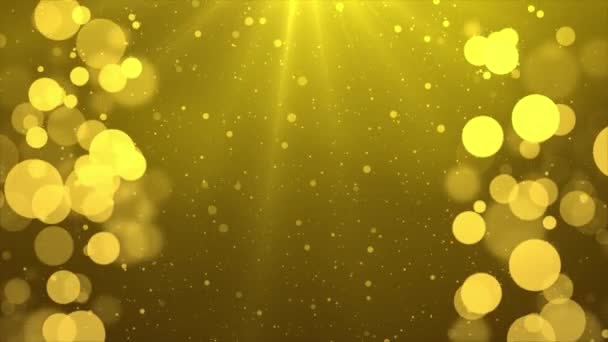 Абстрактний снігопад Красивий плаваючий пил Золоті Частинки Світло Фланець петлі Тло — стокове відео