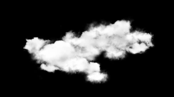 Piękny 4k Chmura pętli Timelapse Szybko Błyszcząca chmura izolowana na czarnym tle z zielonym ekranem, — Wideo stockowe