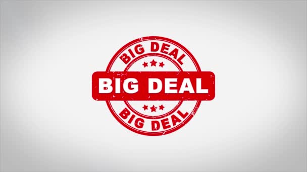 Big Deal Aláírt bélyegző szöveg Fa bélyegző Animáció. — Stock videók