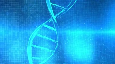Dijital DNA genomu çift sarmal döngü animasyonu 4k 3B Arkaplan.