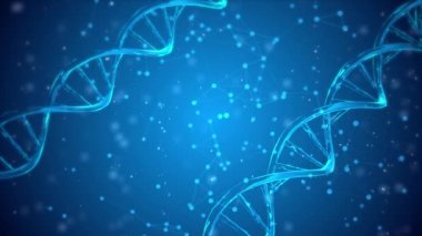 Kablo çerçeve DNA molekülleri yapısı yumuşak mavi döngü arkaplan 4k üzerinde örgü.
