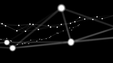 Geometrik bağlantılı çizgi ve noktalar. Basit teknoloji grafik döngü arkaplanı