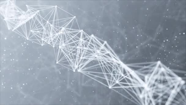Plano de fundo do espaço poligonal abstrato com pontos de conexão e linhas de fundo de loop. — Vídeo de Stock