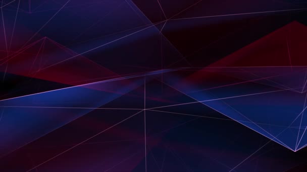 Futuristic Loop background lines and abstract low poly, polygonal triangular. — Stock Video