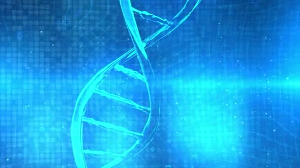 Cyfrowy genom DNA podwójna helisa Animacja pętli 4k 3D Tło. — Wideo stockowe