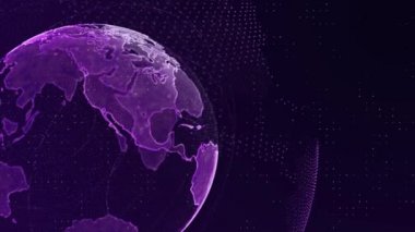 Dijital Küre Soyut Geometrik Pleksus Döngüsü Animasyon Arkaplan Alfa Kanalı.