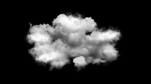 Animación de bucle de secuencias de nube 4K 3D Nube de cielo blanco esponjoso hinchado, pantalla verde aislada — Vídeos de Stock