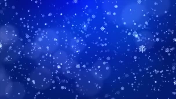 Abstract snowflake snowfall Loop bokeh blurred background Animation. — Stock Video