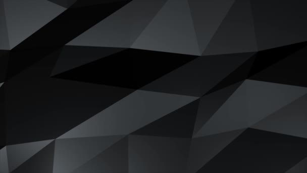 Triángulos abstractos Colores negro y gris, Formas geométricas poligonales voladoras Fondo de bucle. — Vídeos de Stock