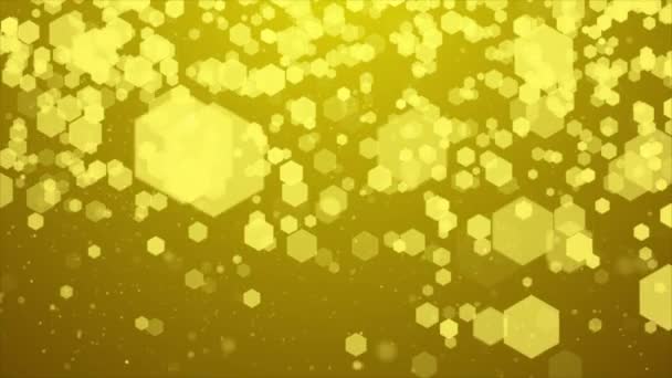 要約魔法の輝く黄金の塵粒子がループ4k 3D背景を流れる. — ストック動画