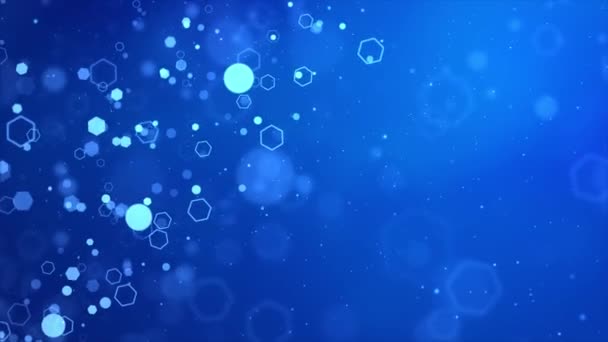 Abstrato Pó de cintilação azul cintilante, cintilante, cintilante, cintilante Bokeh loop Partículas. — Vídeo de Stock