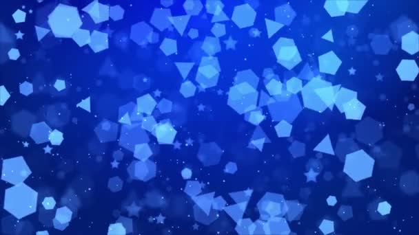 Bellamente reluciente confeti flotante volando con brillante luz bokeh partículas bucle fondo. — Vídeos de Stock