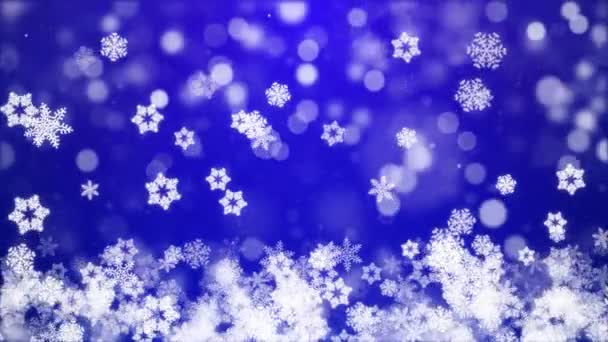 Golden Snow Falling Snowfall Snowflake Σωματίδια Seamless Loop Screen Animation. — Αρχείο Βίντεο