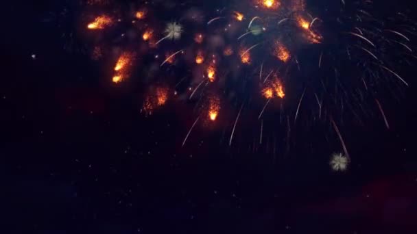 Bunte Feuerwerk Lichteffekt Loop Animation. Feier-Konzept. Lichterfest Diwali. — Stockvideo