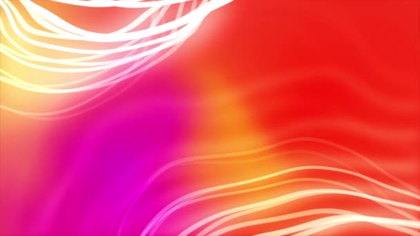 Rosa Rosso neon liscio onde liquide movimento astratto Illuminante olografico Loop sfondo — Video Stock