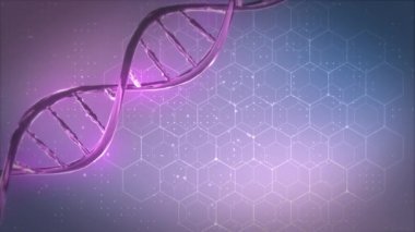 Soyut mavi DNA çift sarmal alan döngüsünün derinliği 4K 3D.