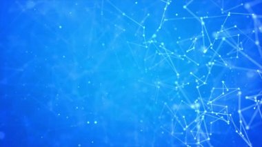 Soyut Döngü Arkaplanı Plexus Dijital Mavi Renk Dalgası Üçgenleme Şekilleri.