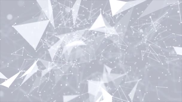 Abstrakter Plexus-Hintergrund mit miteinander verbundenen Linien und Punkten. Wellenfluss-Schleifen-Animation Hintergrund. — Stockvideo