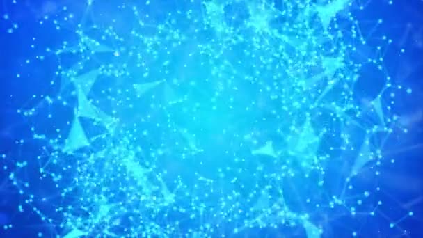 Ansluta linjer och dots.Big data visualisering Loop bakgrund. — Stockvideo