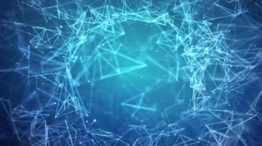 Birbirine bağlı çizgiler ve noktalar olan fraktal bir element. Sanal Döngü arkaplanı