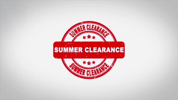 Summer Clearance Signierter Stempeltext Animation für Holzstempel. — Stockvideo